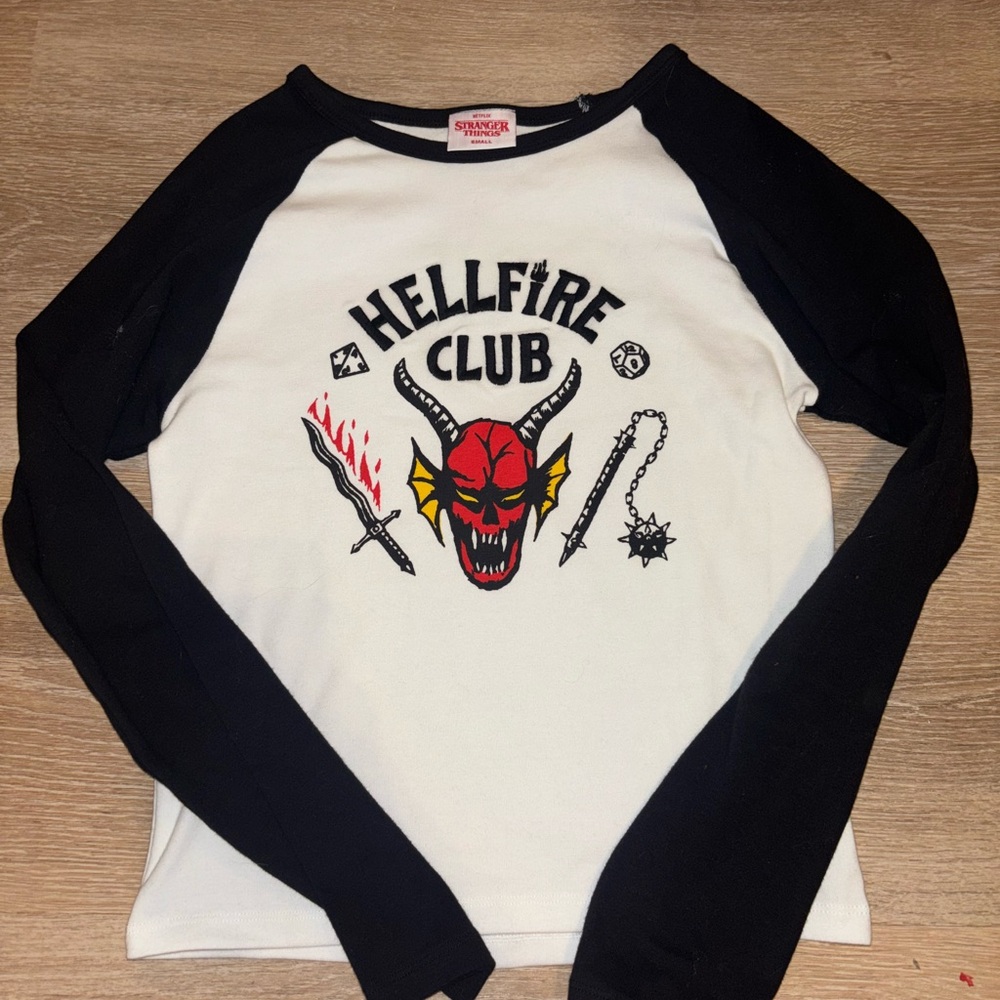 Netflix Stranger Things White Tee with Black Trim